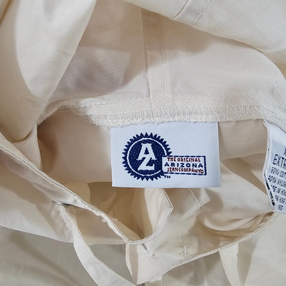 Arizona Jean Co Mens XL Hooded Field Jacket Cream Cotton Nylon Light Parka Coat - Picture 3 of 14